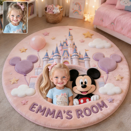 Any Photo Magical Friends - Personalized Mouse Non-Slip Tufted Rug