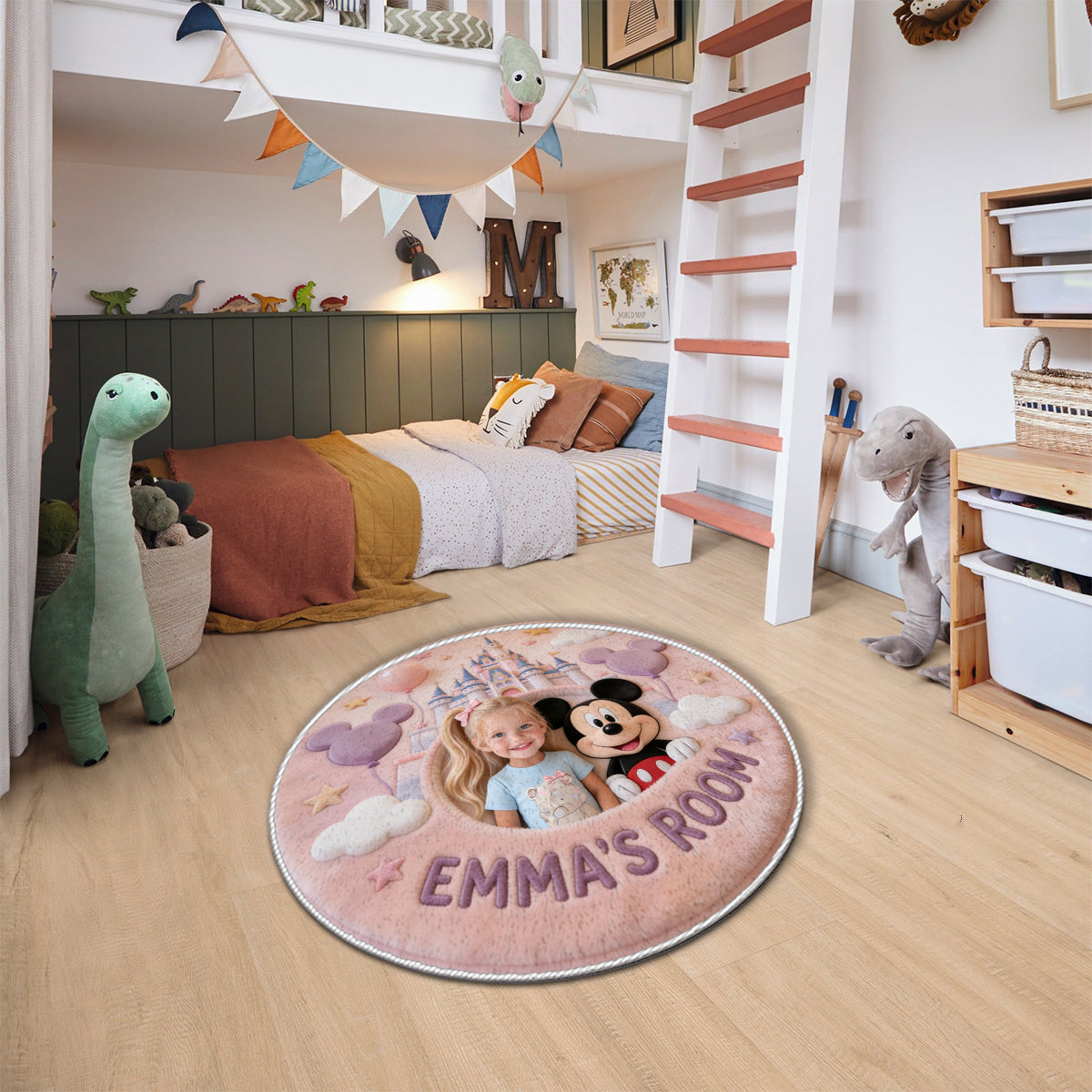 Any Photo Magical Friends - Personalized Mouse Non-Slip Tufted Rug