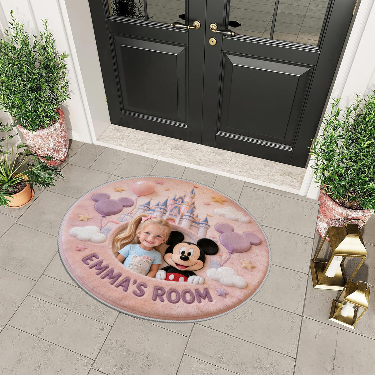 Any Photo Magical Friends - Personalized Mouse Non-Slip Tufted Rug