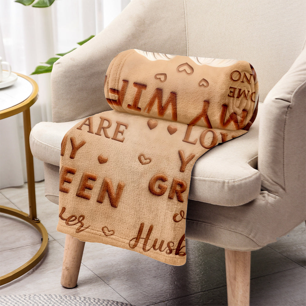 Up Couple, To My Wife, To My Husband - Personalized Couple Blanket