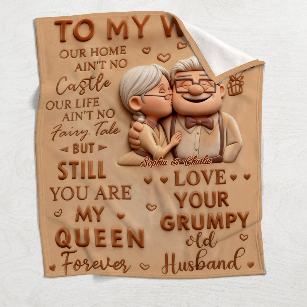 Up Couple, To My Wife, To My Husband - Personalized Couple Blanket
