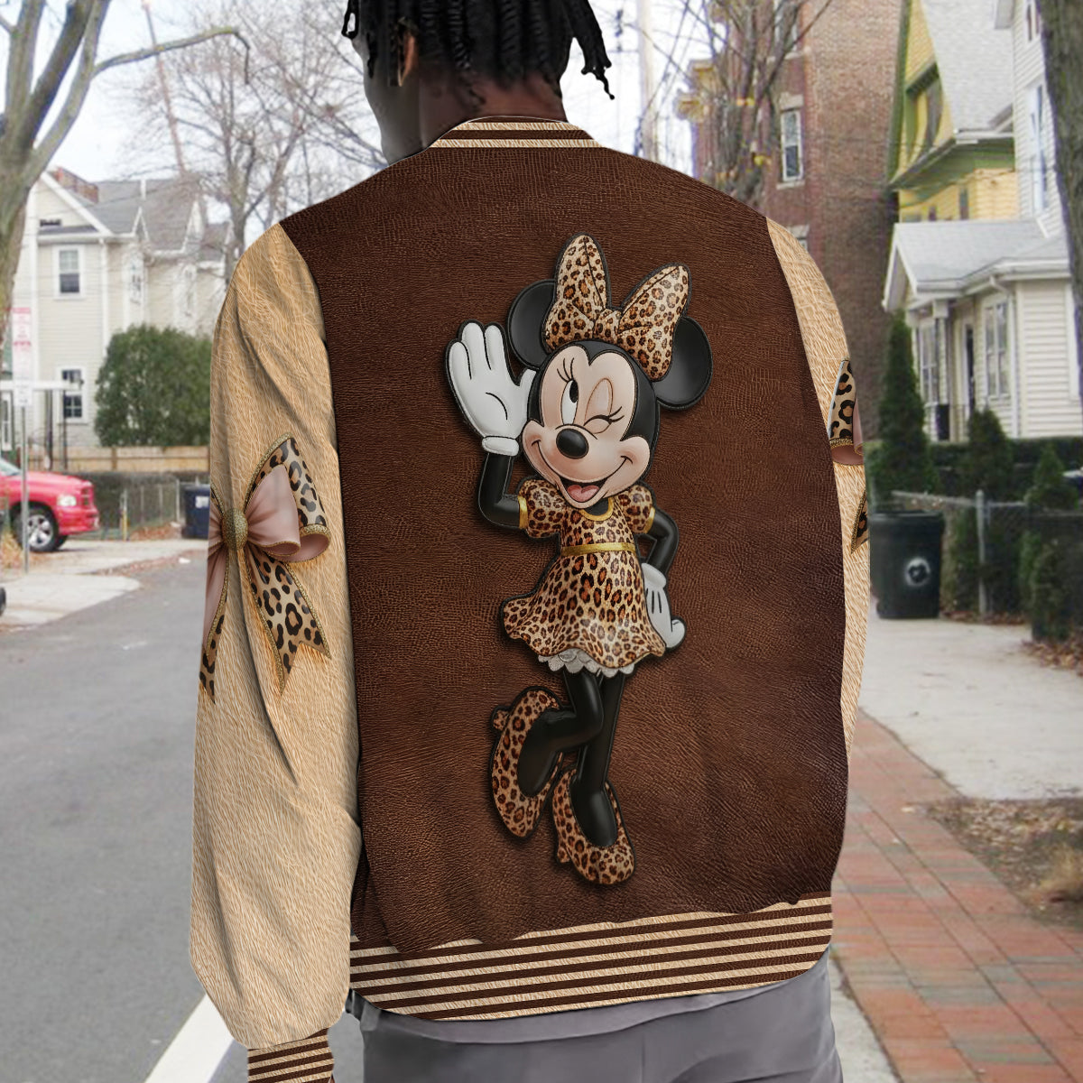 Leopard Girl - Personalized Mouse Varsity Jacket