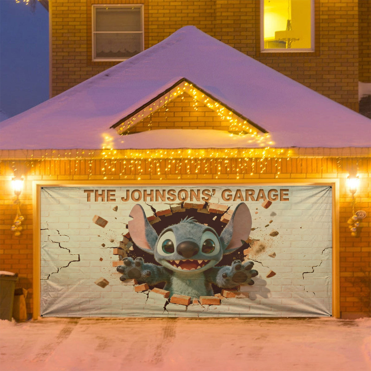 Blue Monster - Personalized Ohana Garage Door Banner