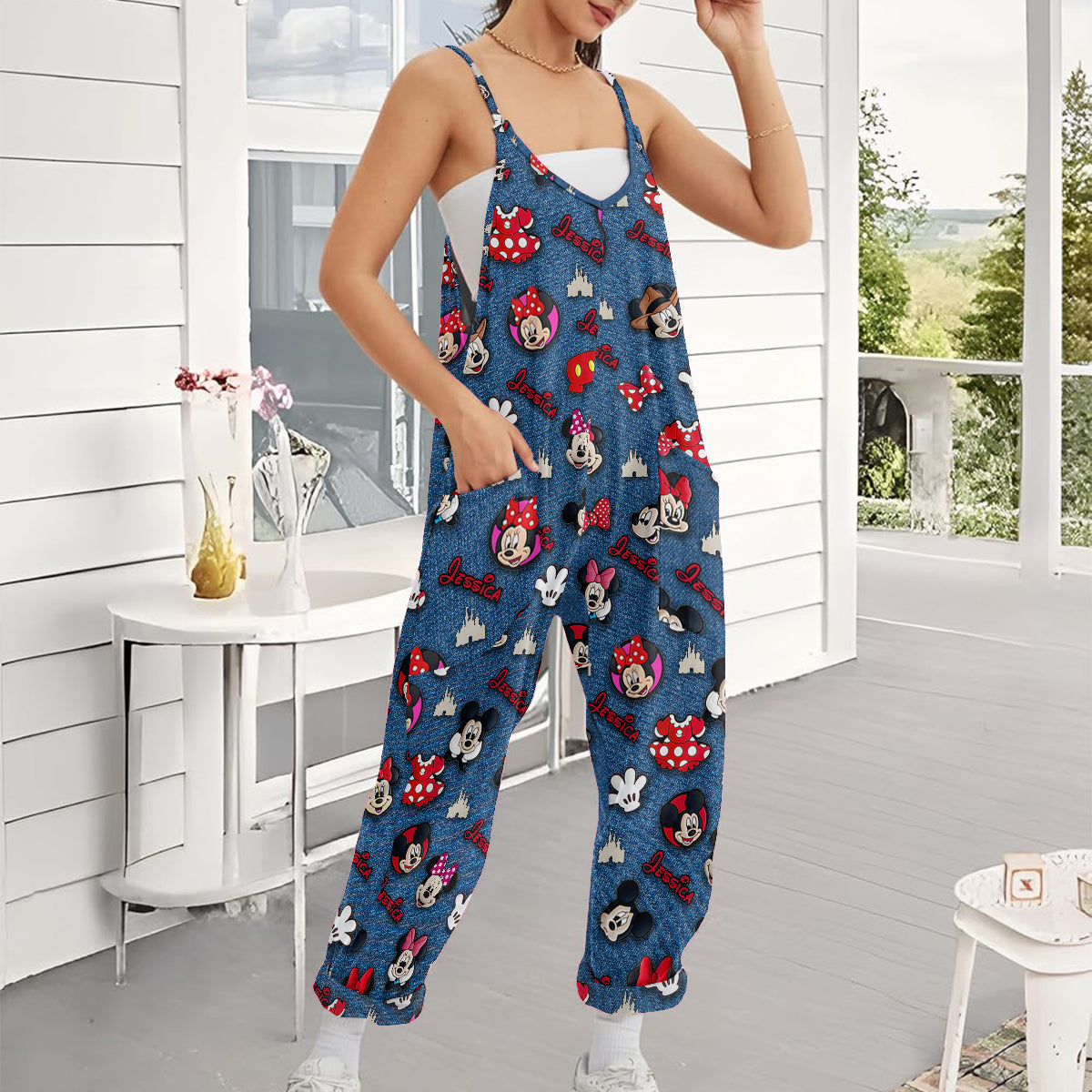 Dream Magic Custom Name - Personalized Mouse Loose-Fit Overalls/ Rompers