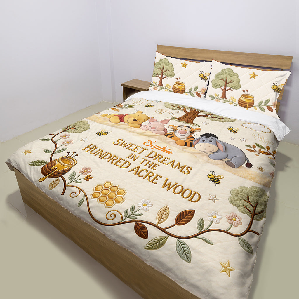 Sweet Dreams - Personalized Yellow Bear Bedding Set