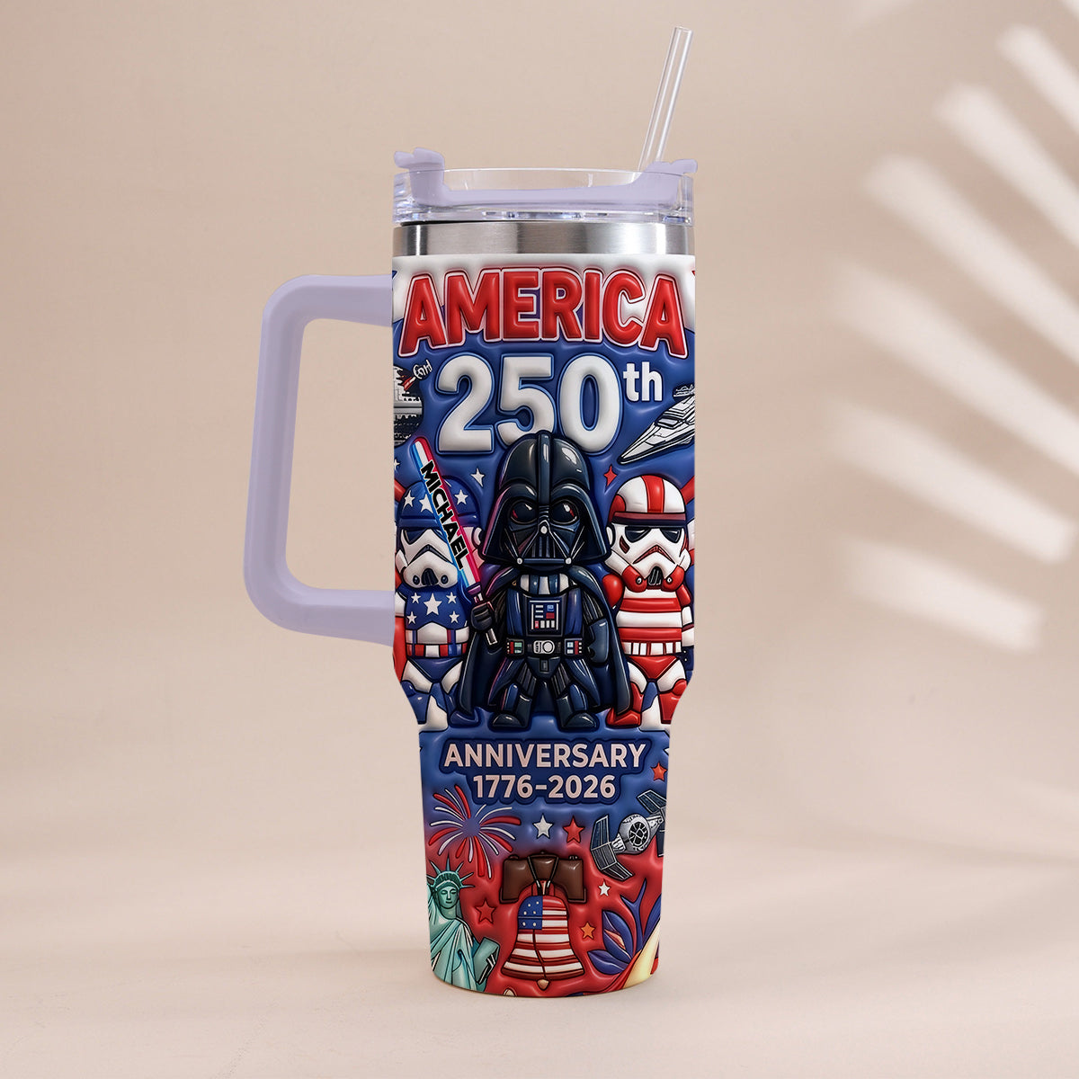 Galaxy USA 250th Anniversary - Personalized The Force Tumbler With Handle