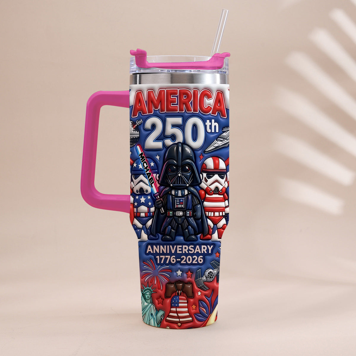 Galaxy USA 250th Anniversary - Personalized The Force Tumbler With Handle
