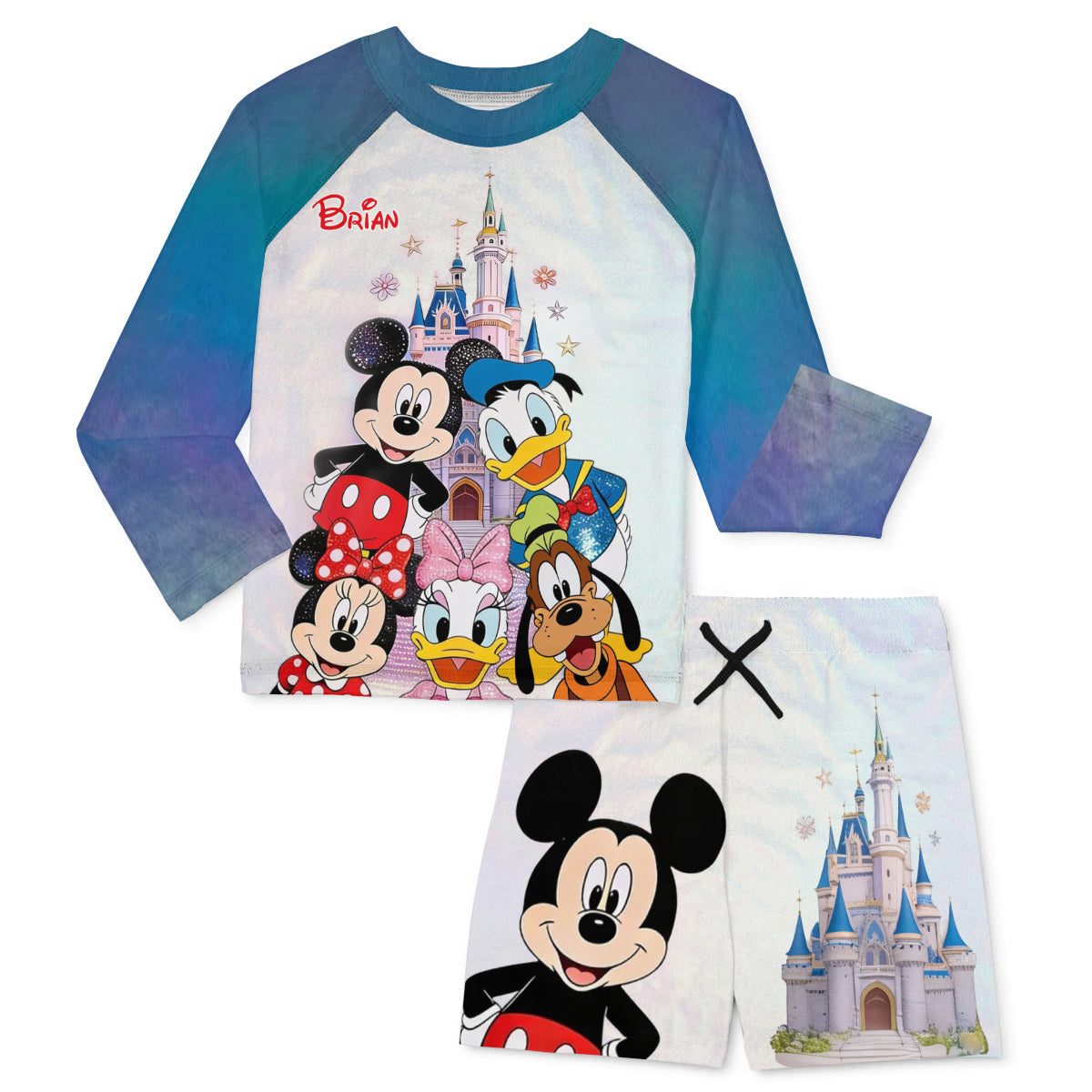 Magical Friends - Personalized Dream Trip Kid Swimsuit Trunk Rashguard Set
