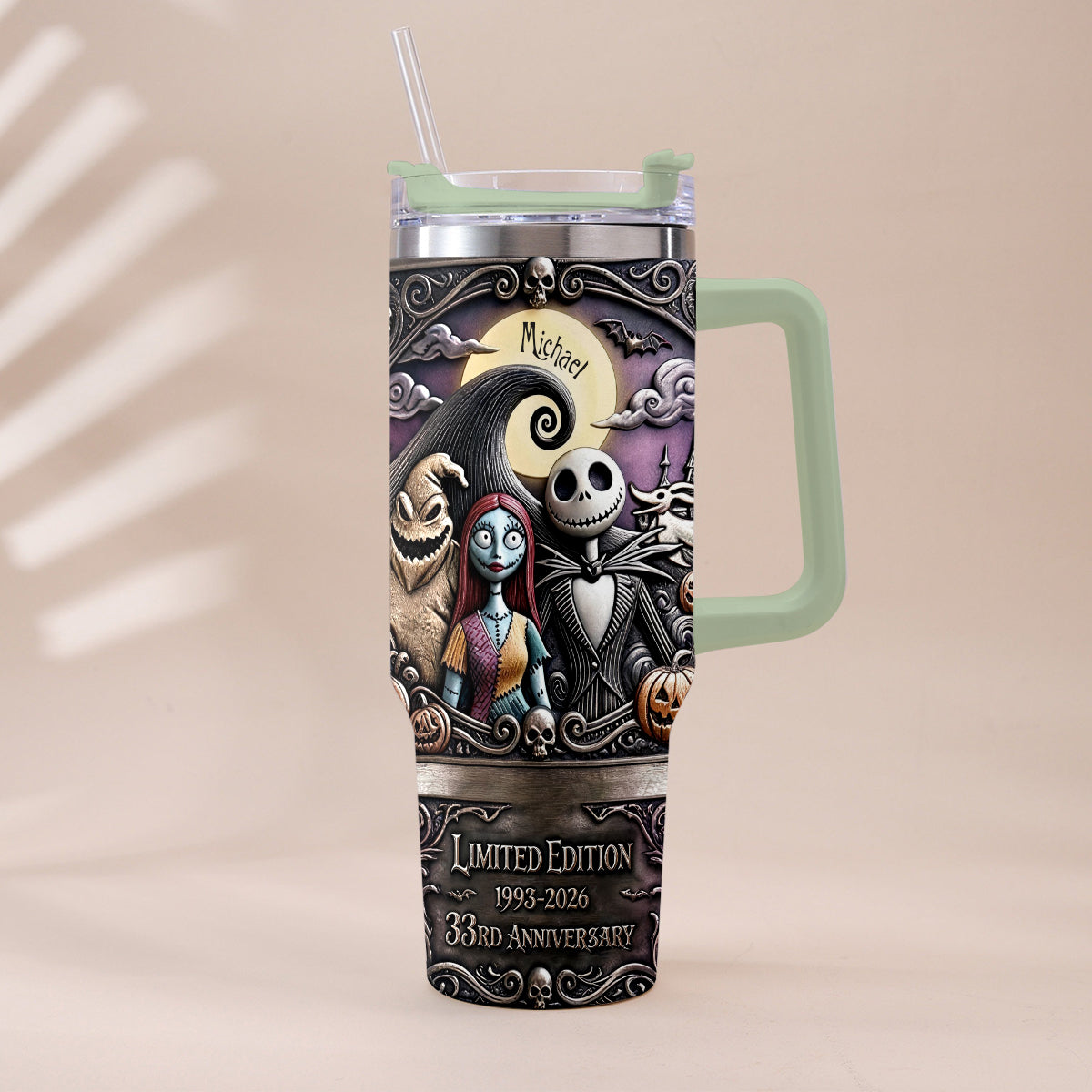 33rd Anniversary - Personalized Nightmare Tumbler With Plush Charm