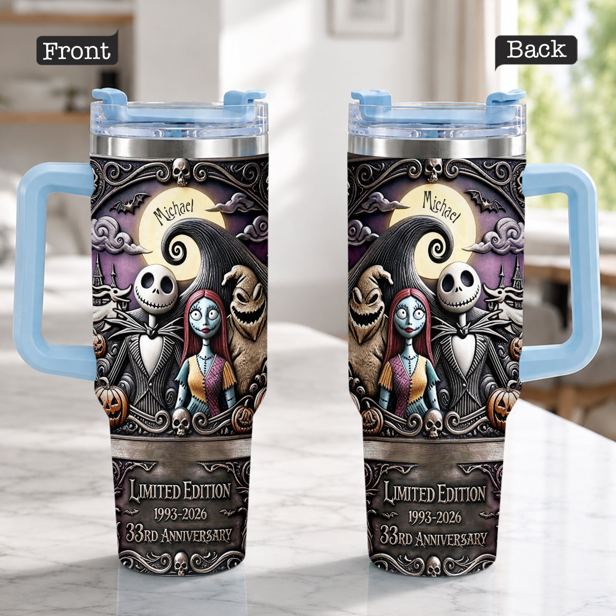 33rd Anniversary - Personalized Nightmare Tumbler With Plush Charm