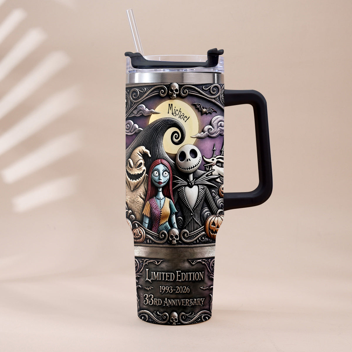 33rd Anniversary - Personalized Nightmare Tumbler With Plush Charm