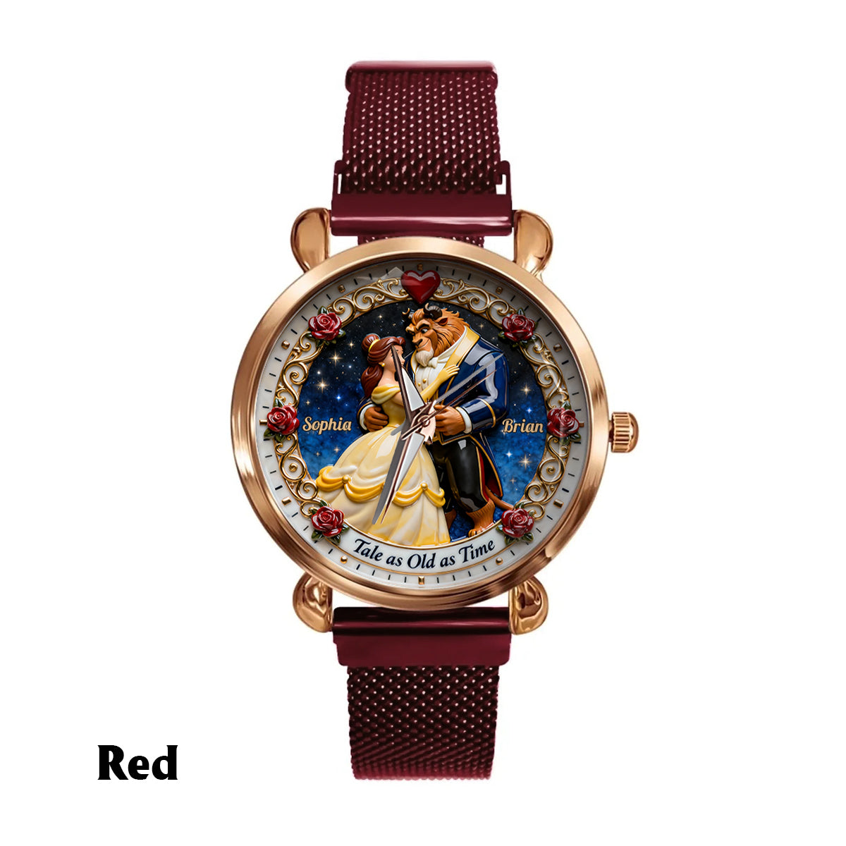 Tale As Old As Time - Personalized Couple Women Hand Watch