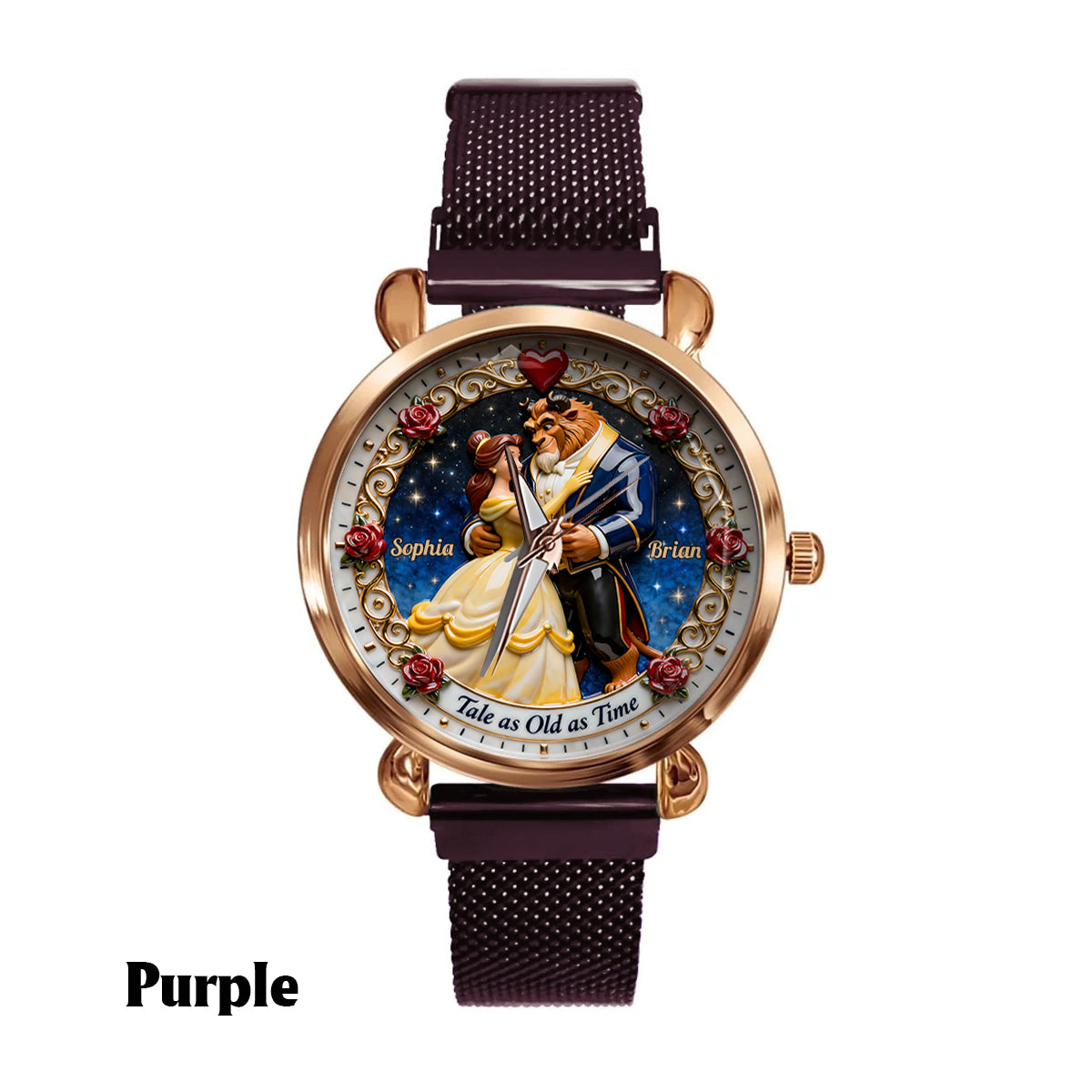 Tale As Old As Time - Personalized Couple Women Hand Watch
