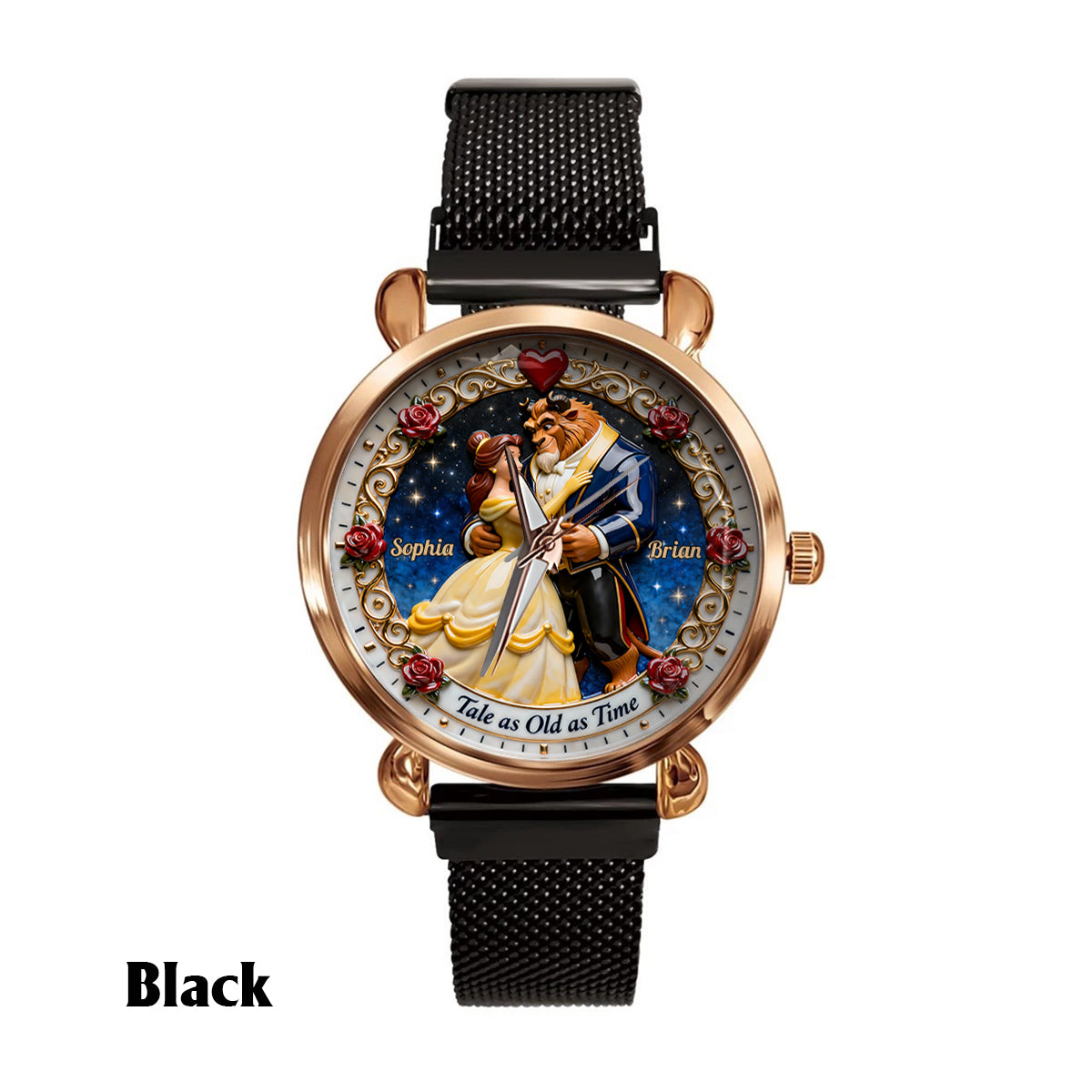 Tale As Old As Time - Personalized Couple Women Hand Watch