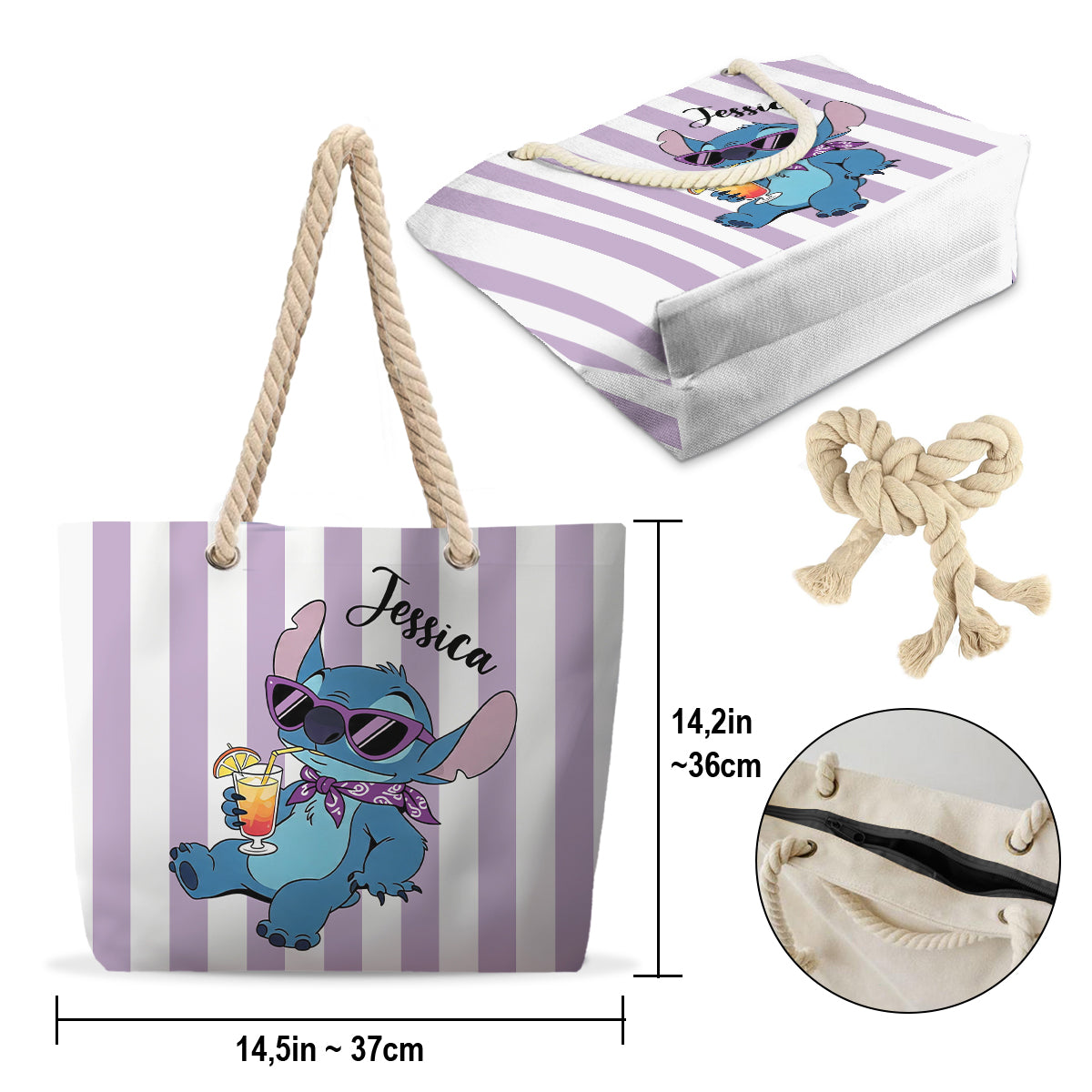 Ohana Summer Time - Personalized Ohana Beach Bag