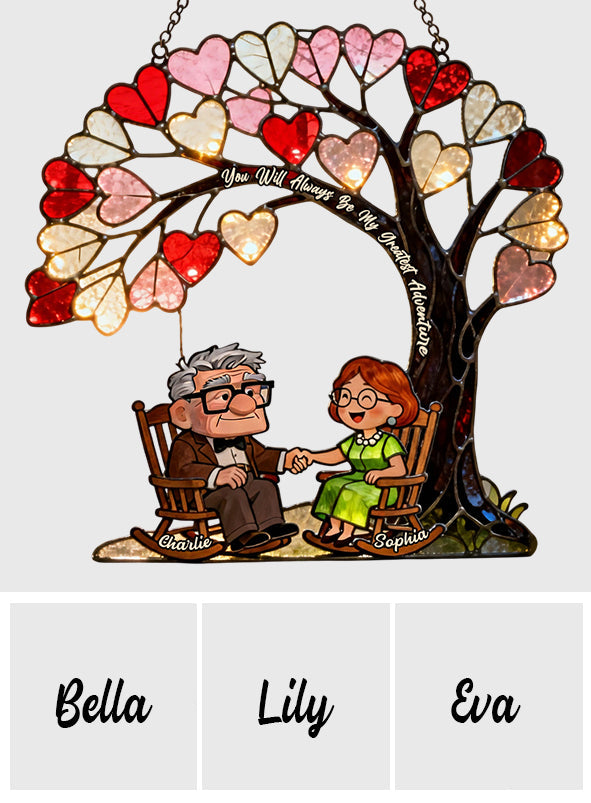You Are My Greatest Adventure - Personalized Mouse Window Hanging Suncatcher Ornament