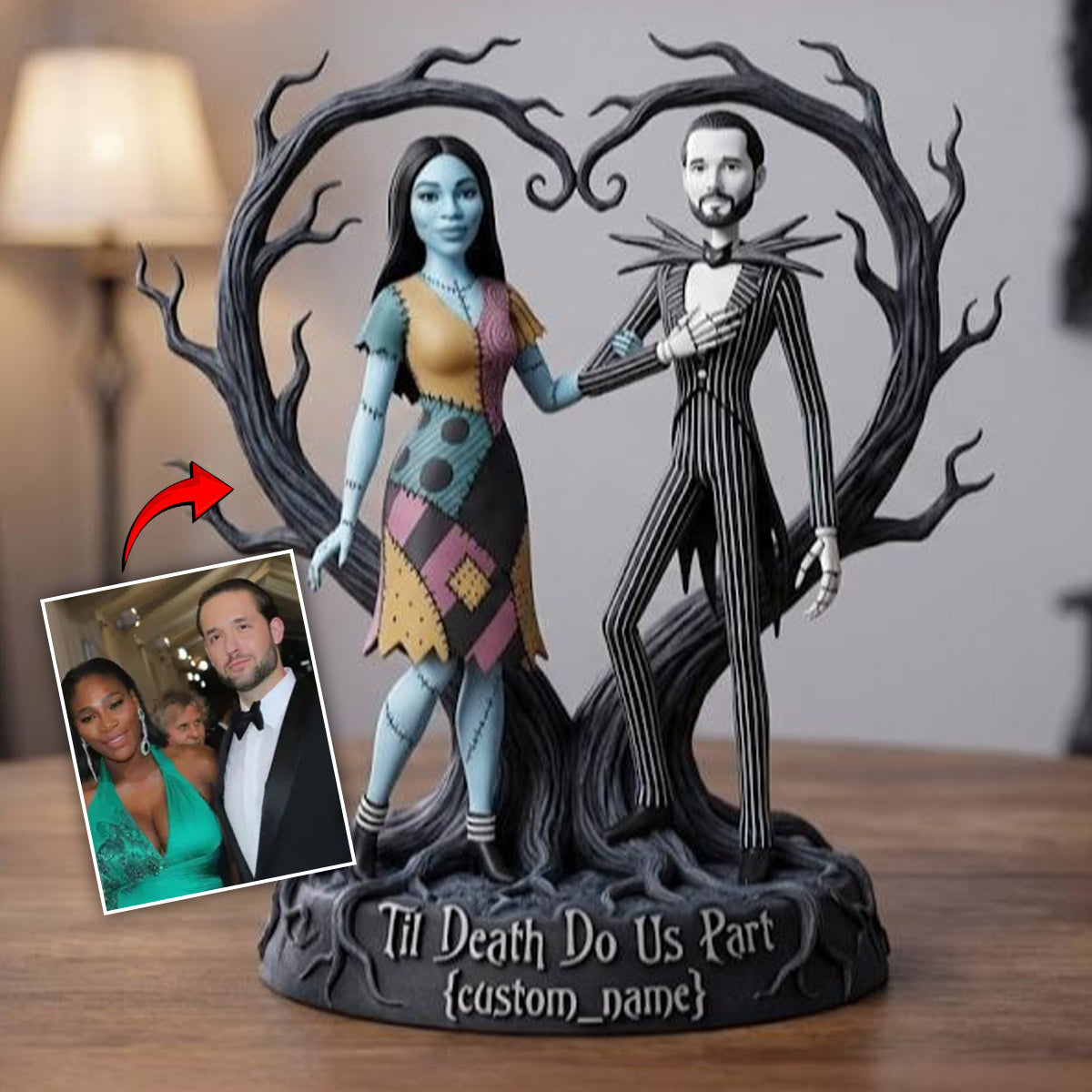 Jack Sally Couple Style, Gothic Style - Personalized Nightmare Custom Shaped Acrylic Plaque