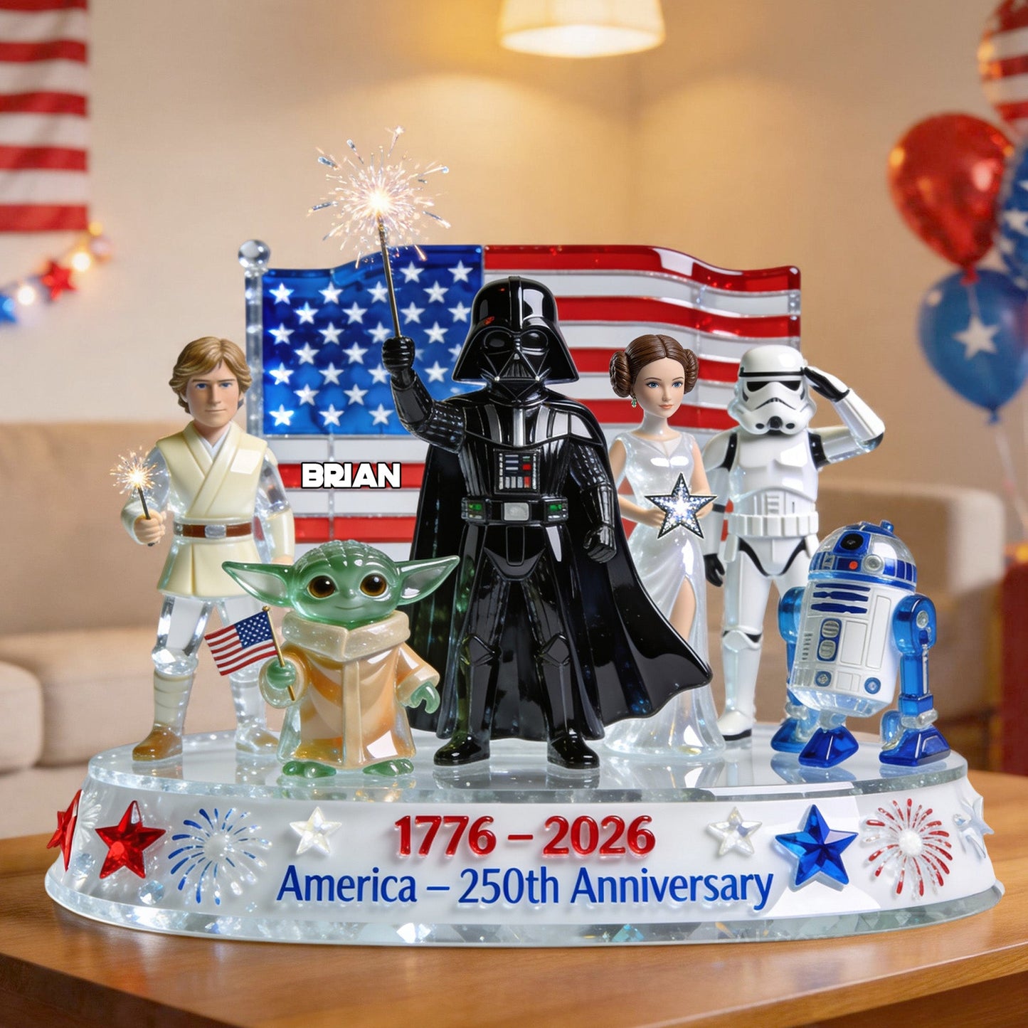 USA 250 Years Of Freedom - Personalized The Force Custom Shaped Acrylic Plaque