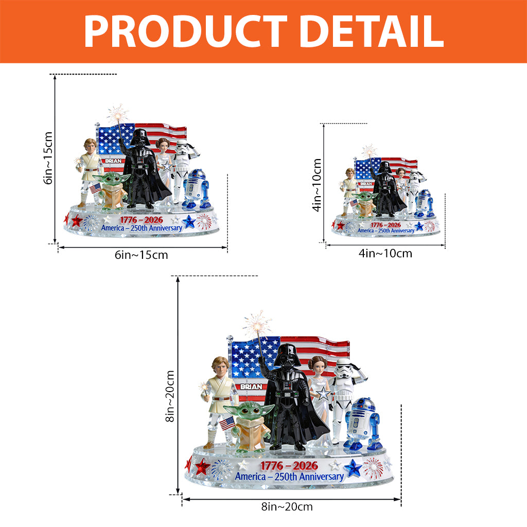 USA 250 Years Of Freedom - Personalized The Force Custom Shaped Acrylic Plaque