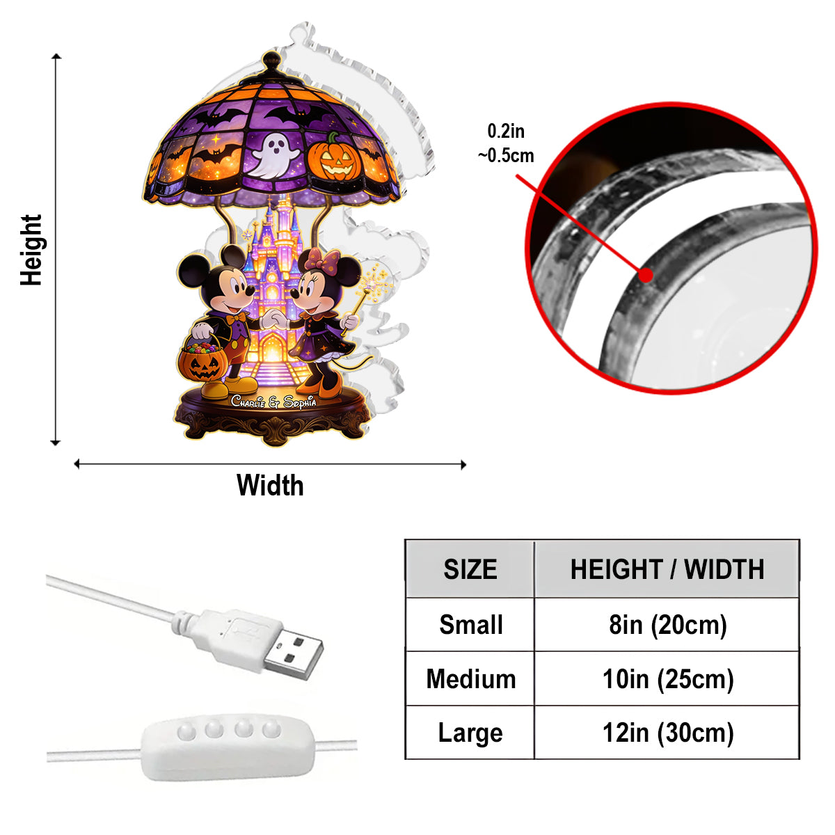 Magical Couple - Personalized Dream Trip Acrylic LED Night Light