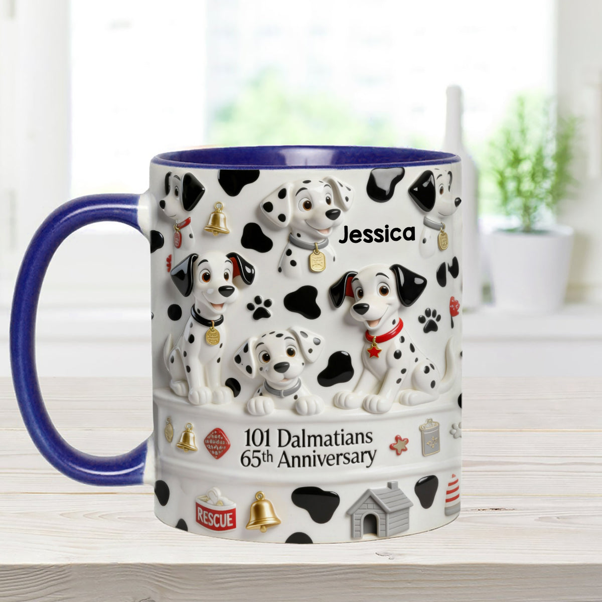 65th Anniversary - Personalized Mouse Set Accent Mug with Acrylic Stirrers