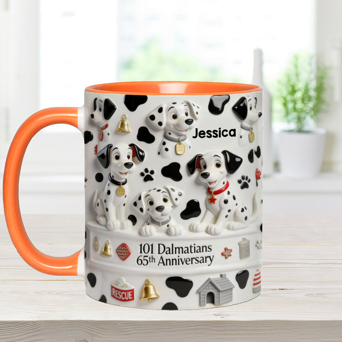 65th Anniversary - Personalized Mouse Set Accent Mug with Acrylic Stirrers