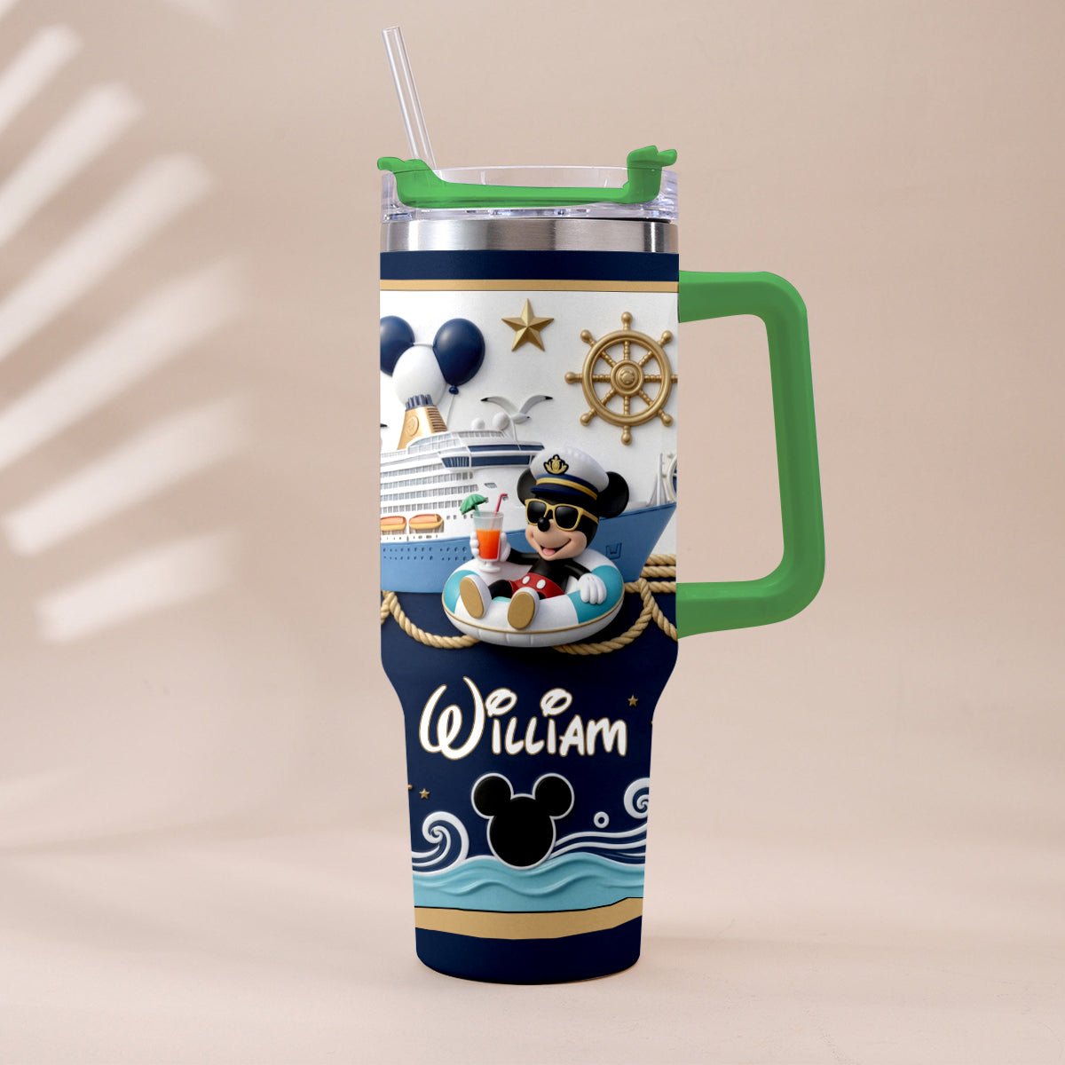 Magical Mouse Cruise - Personalized Disney Cruise Tumbler With Plush Charm