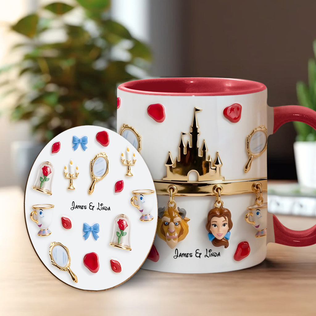 Tale As Old As Time Perfect Gift For Couple - Personalized Couple Accent Mug & Coaster