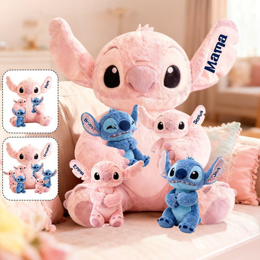 Mama Blue - Personalized Ohana Premium Faux Fur Pillow
