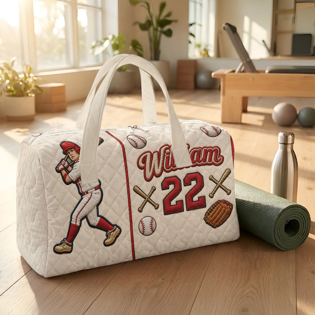 Born to Play Ball - Personalized Baseball Quilted Duffle Bag