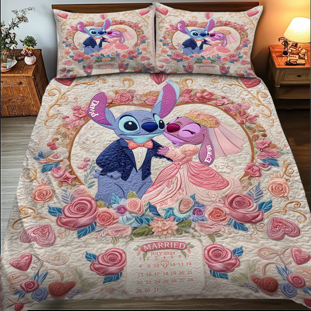Ohana Romantic Story Custom Calendar - Personalized Ohana Bedding Set