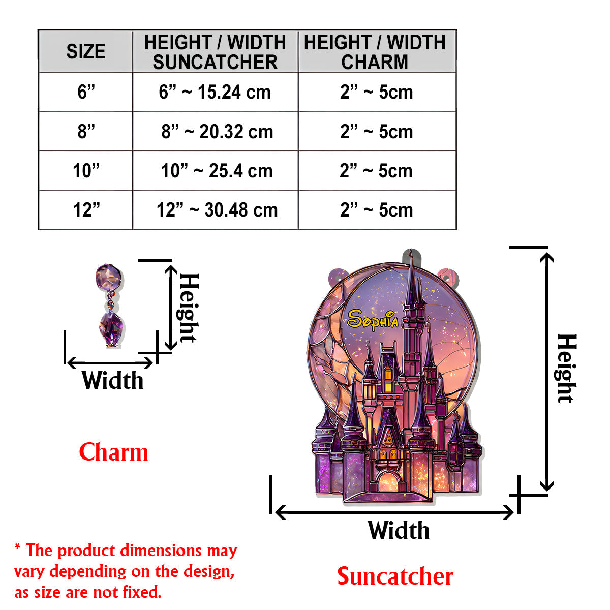 Magical Land - Personalized Mouse Window Hanging Suncatcher With Charms