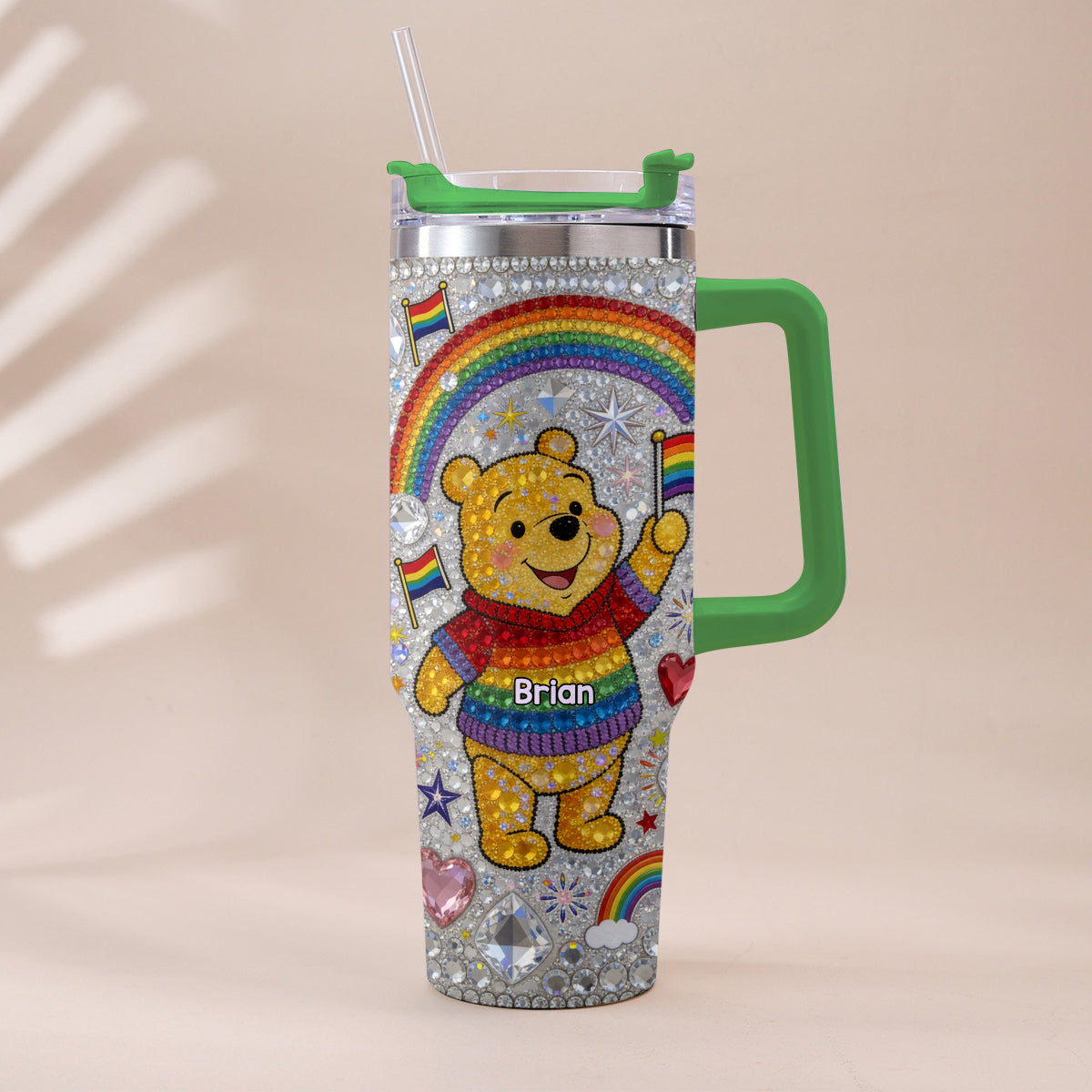 Love Is Love Pride Month - Personalized LGBT Support Tumbler With Plush Charm