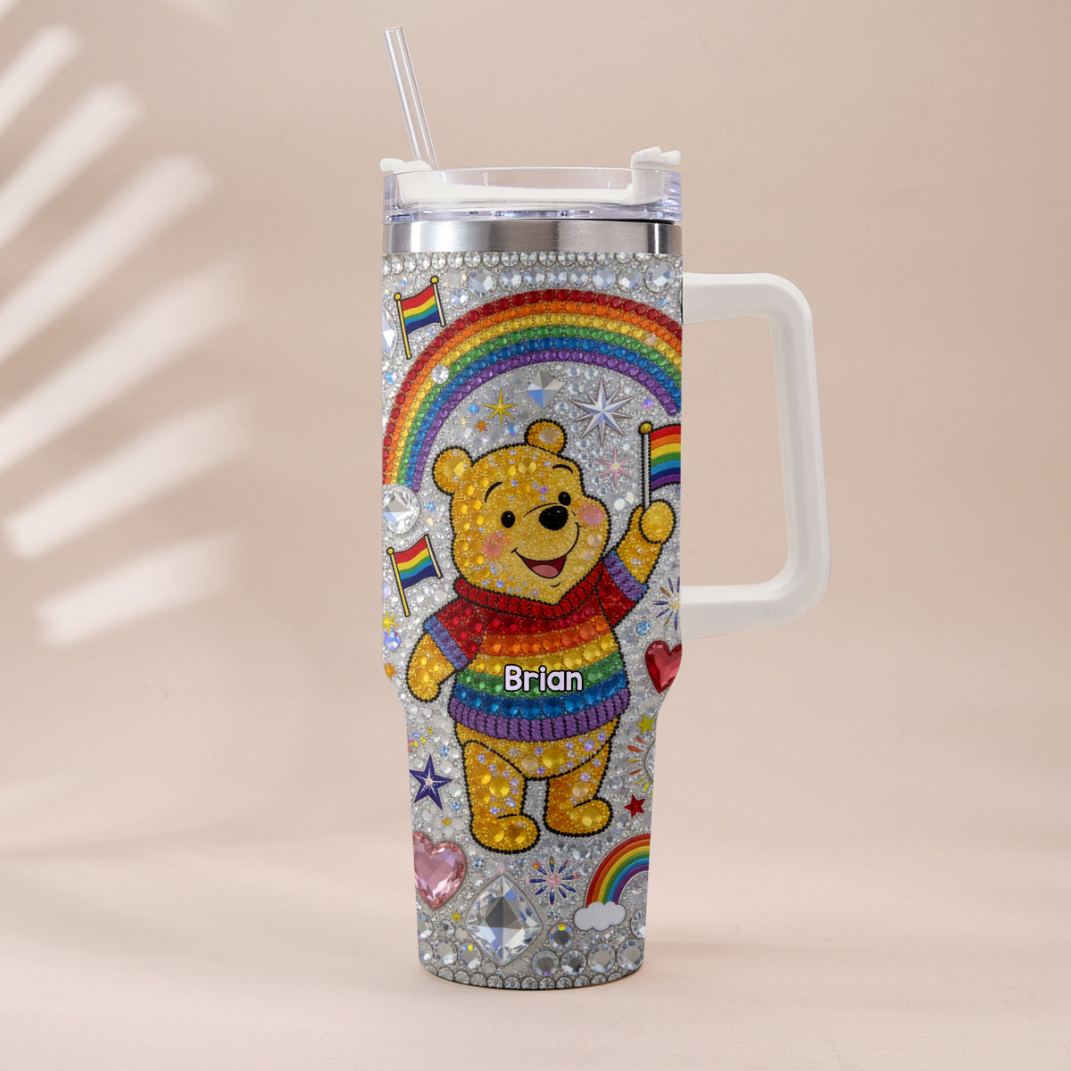 Love Is Love Pride Month - Personalized LGBT Support Tumbler With Plush Charm