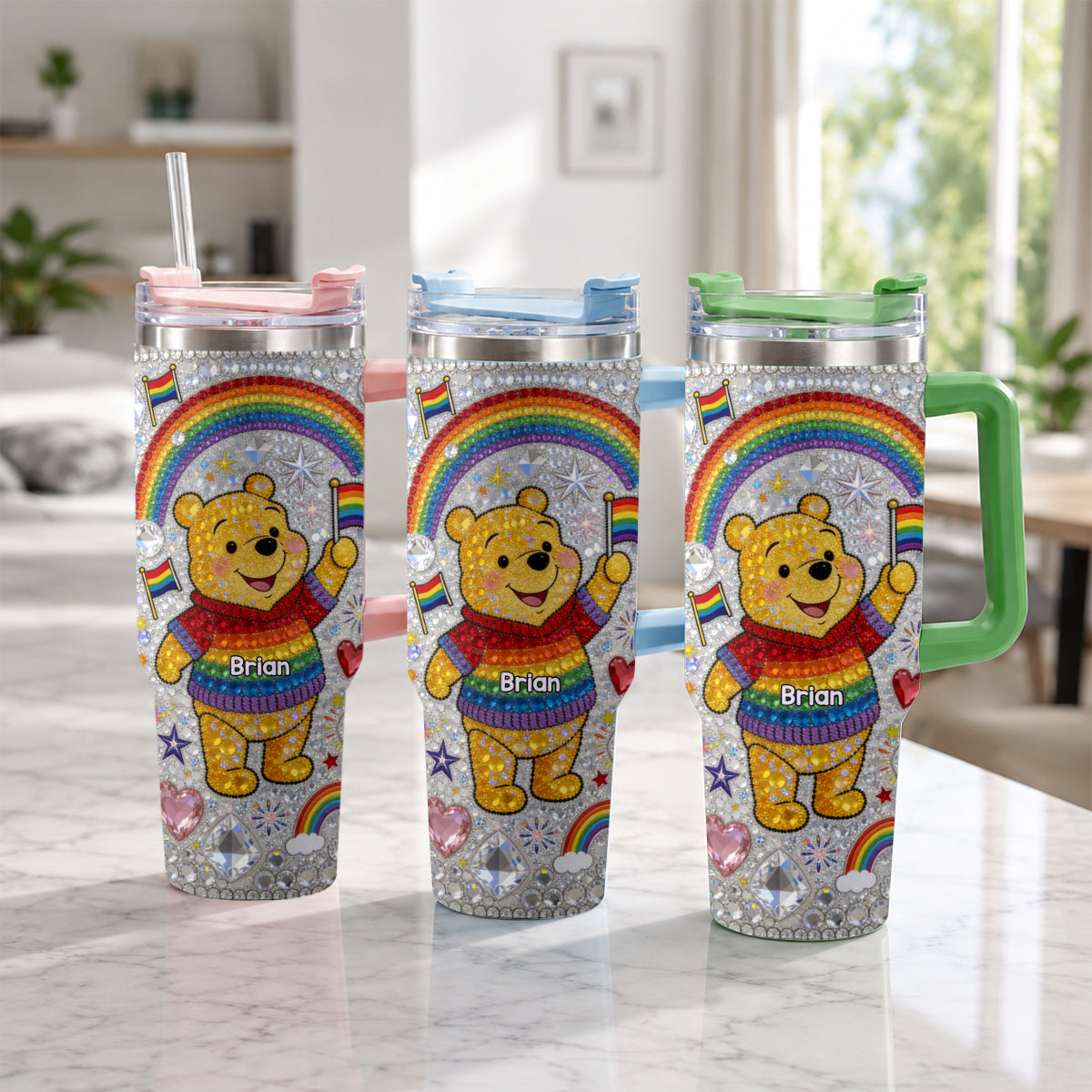 Love Is Love Pride Month - Personalized LGBT Support Tumbler With Plush Charm