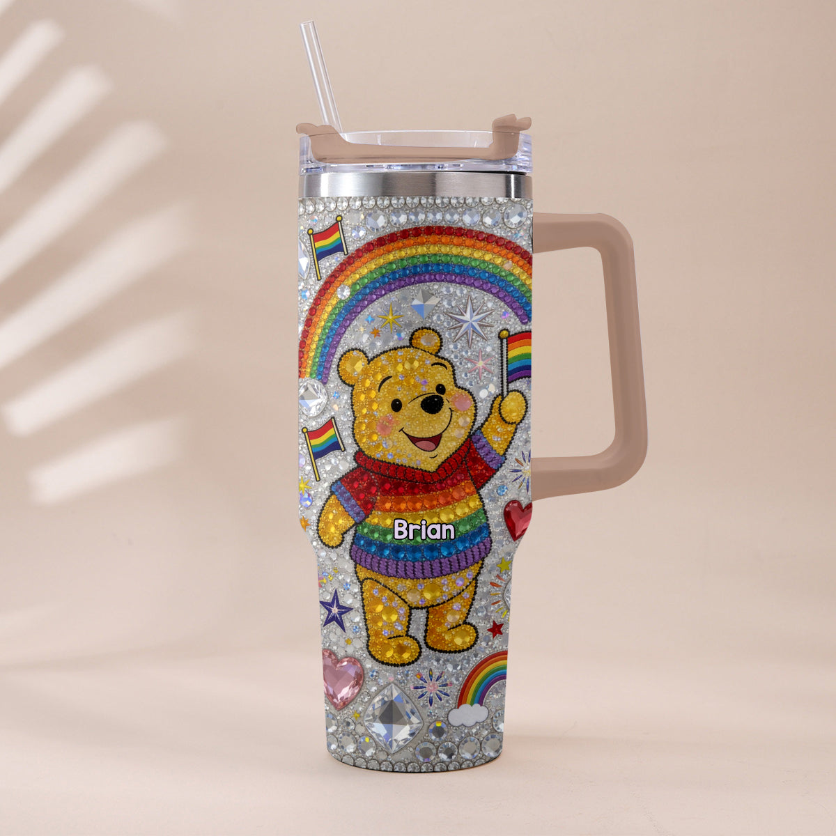 Love Is Love Pride Month - Personalized LGBT Support Tumbler With Plush Charm