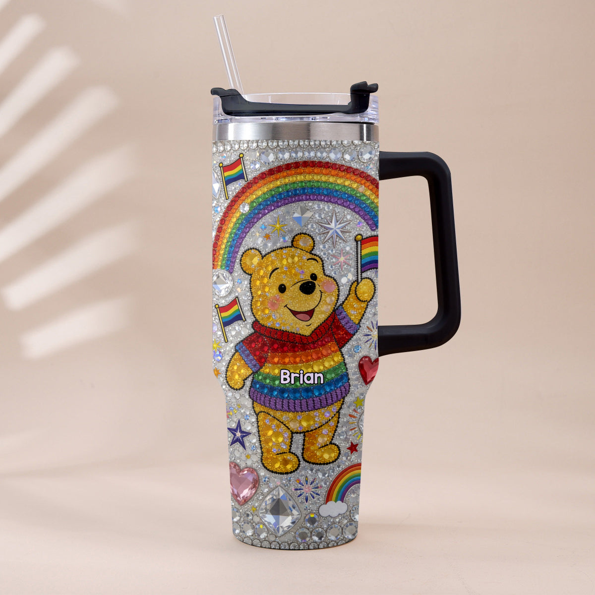 Love Is Love Pride Month - Personalized LGBT Support Tumbler With Plush Charm