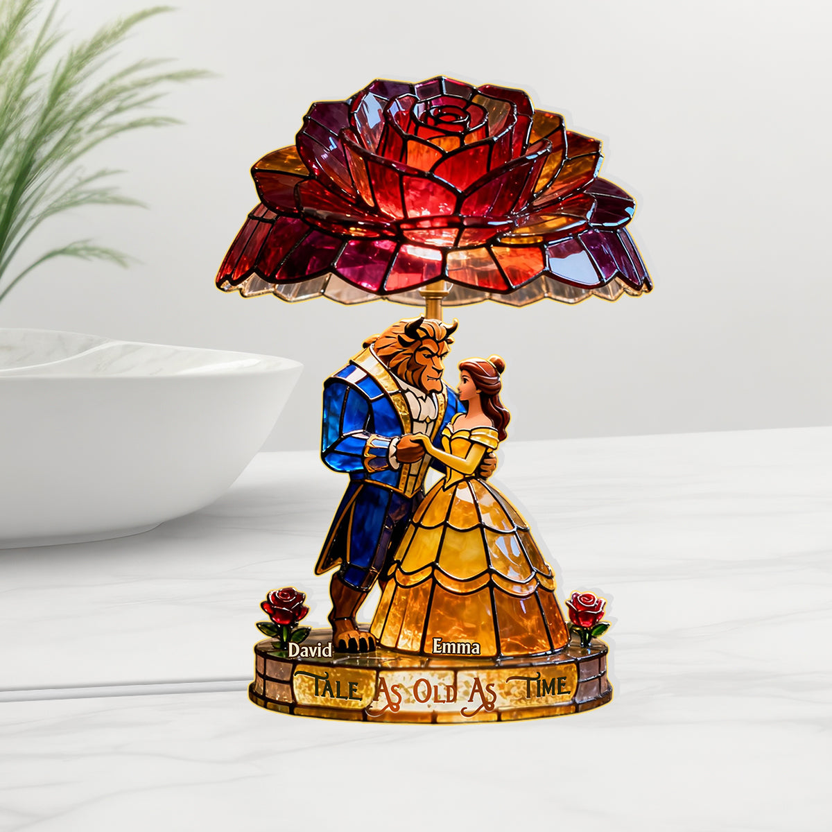 Tale As Old As Time - Personalized Beauty And The Beast Acrylic LED Night Light
