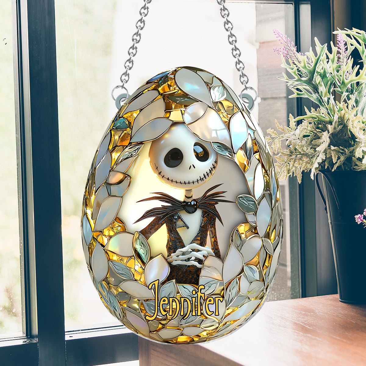 Nightmare Egg Before Easter - Personalized Nightmare Window Hanging Suncatcher Ornament