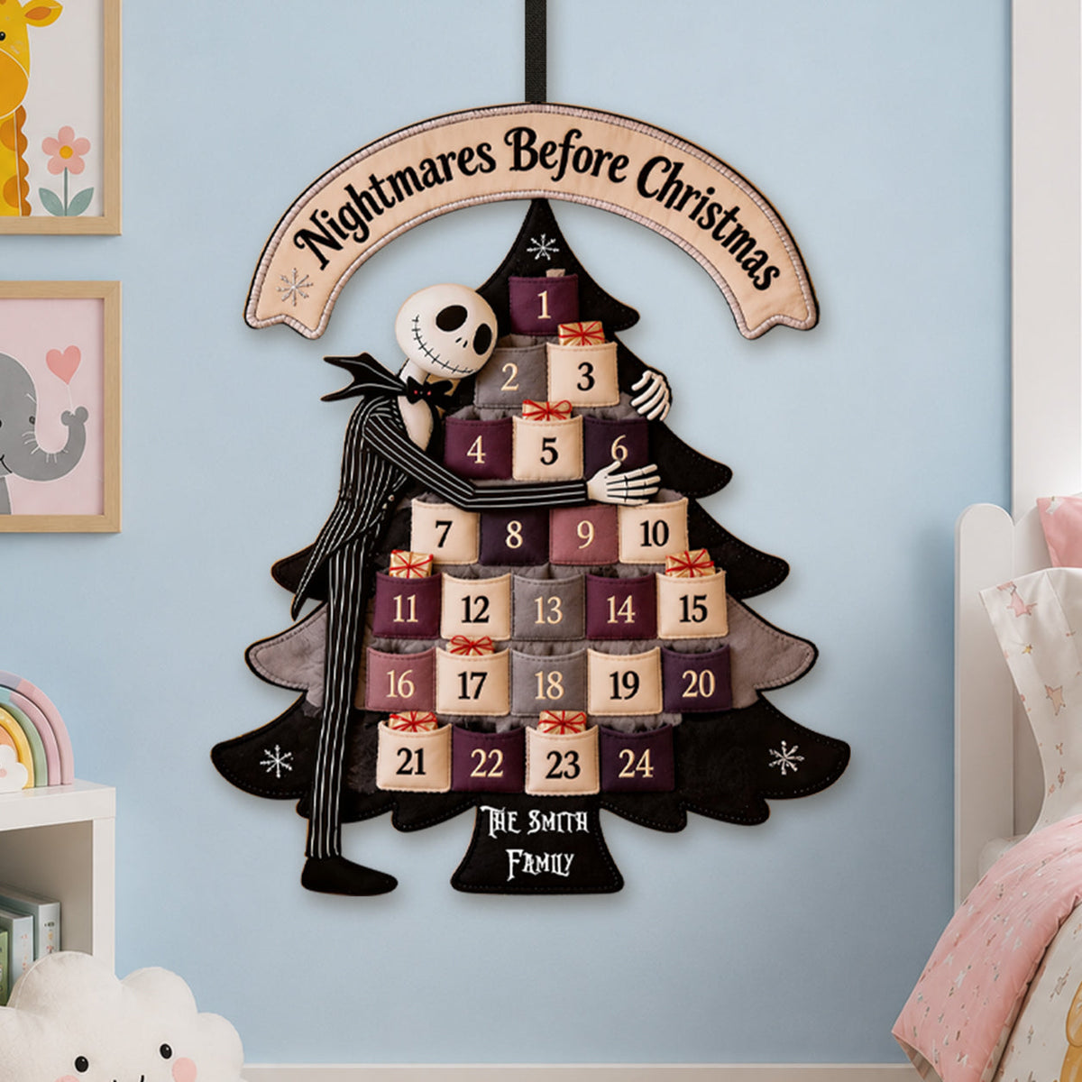 Nightmares Before Christmas - Personalized Nightmare Fabric Advent Calendar