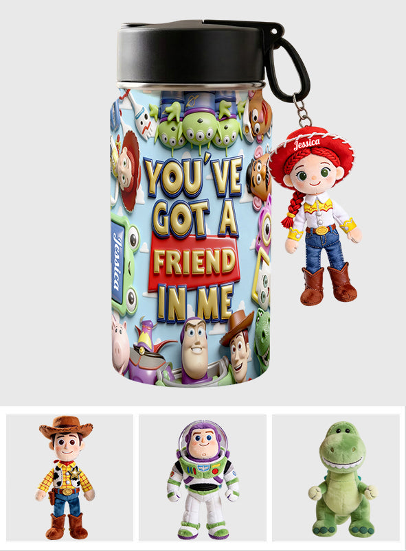 You've Got A Friend In Me - Personalized Toy Story Kid Bottle With Plush Charm