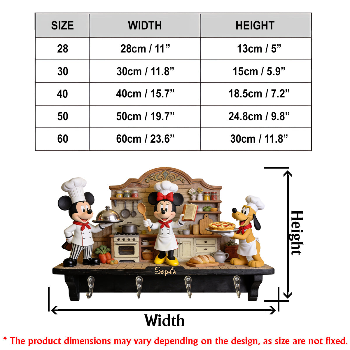 Funny Mouse Chef Wall Hook Rack, Utensil Hooks, Kitchen Towel Hooks - Personalized Cooking Custom Shaped Wall Hook Rack