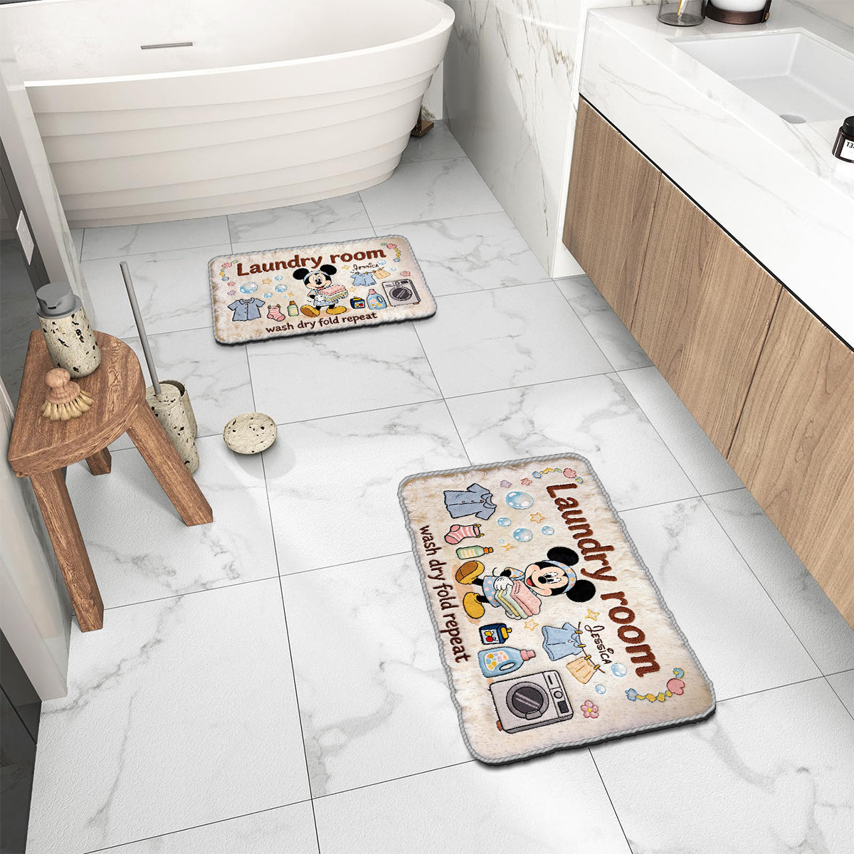 Laundry Room - Personalized Mouse Non-Slip Tufted Rug
