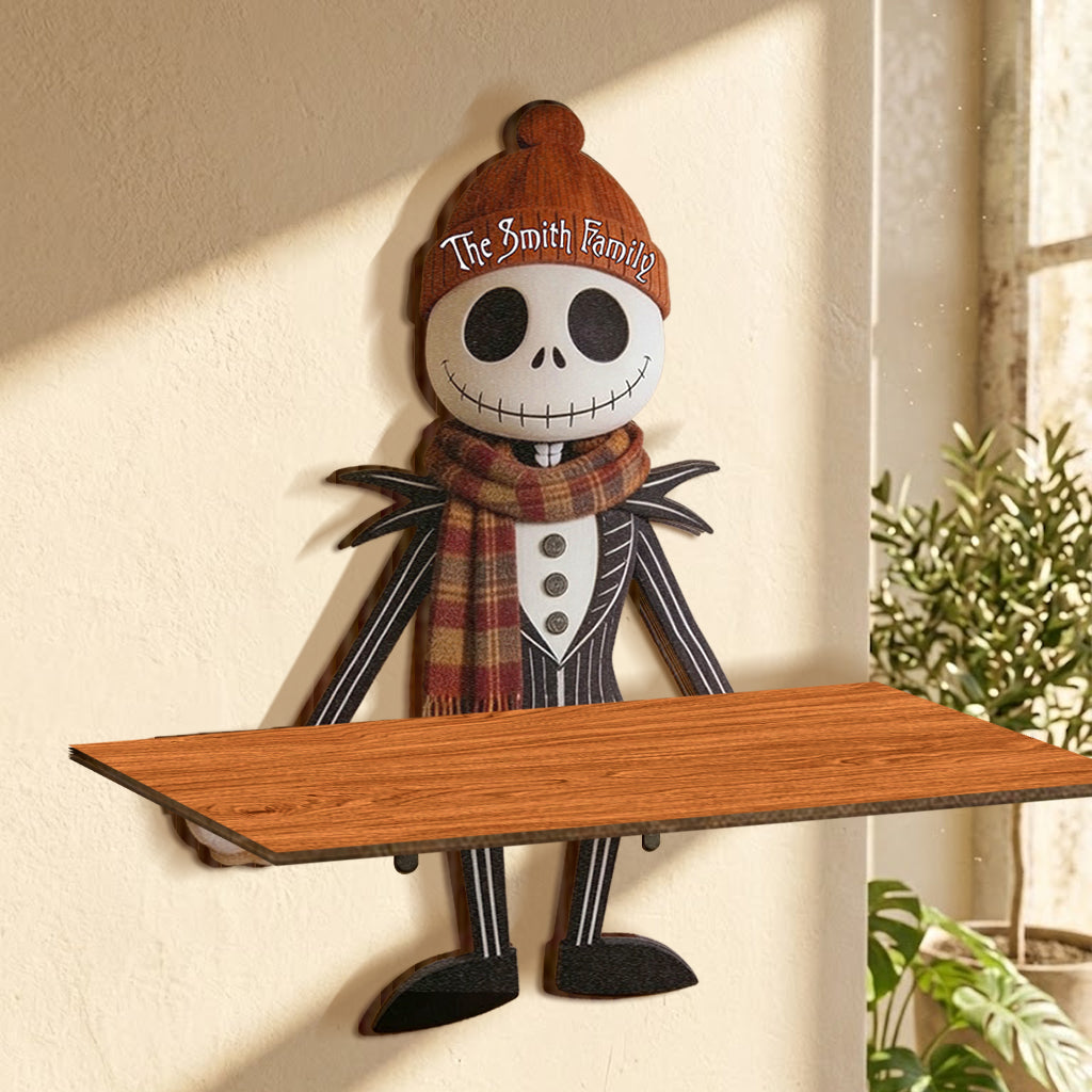 It's The Most Beautiful Time Of The Year - Personalized Nightmare Wooden Floating Shelf