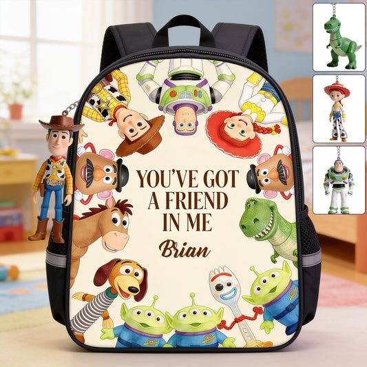 You've Got A Friend In Me - Personalized Toy Story Backpack With Acrylic Charm