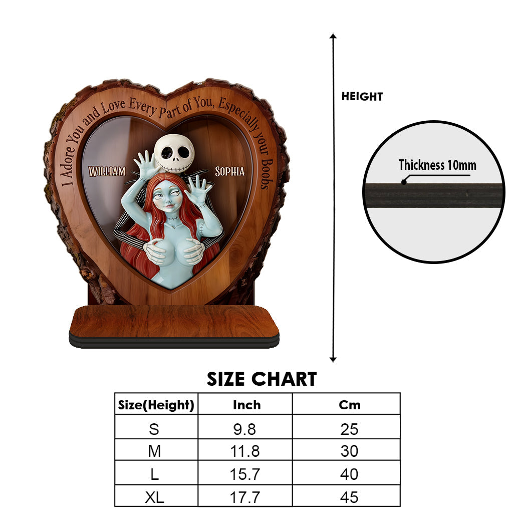 Naughty Spooky Couple - Personalized Nightmare Wooden Floating Shelf
