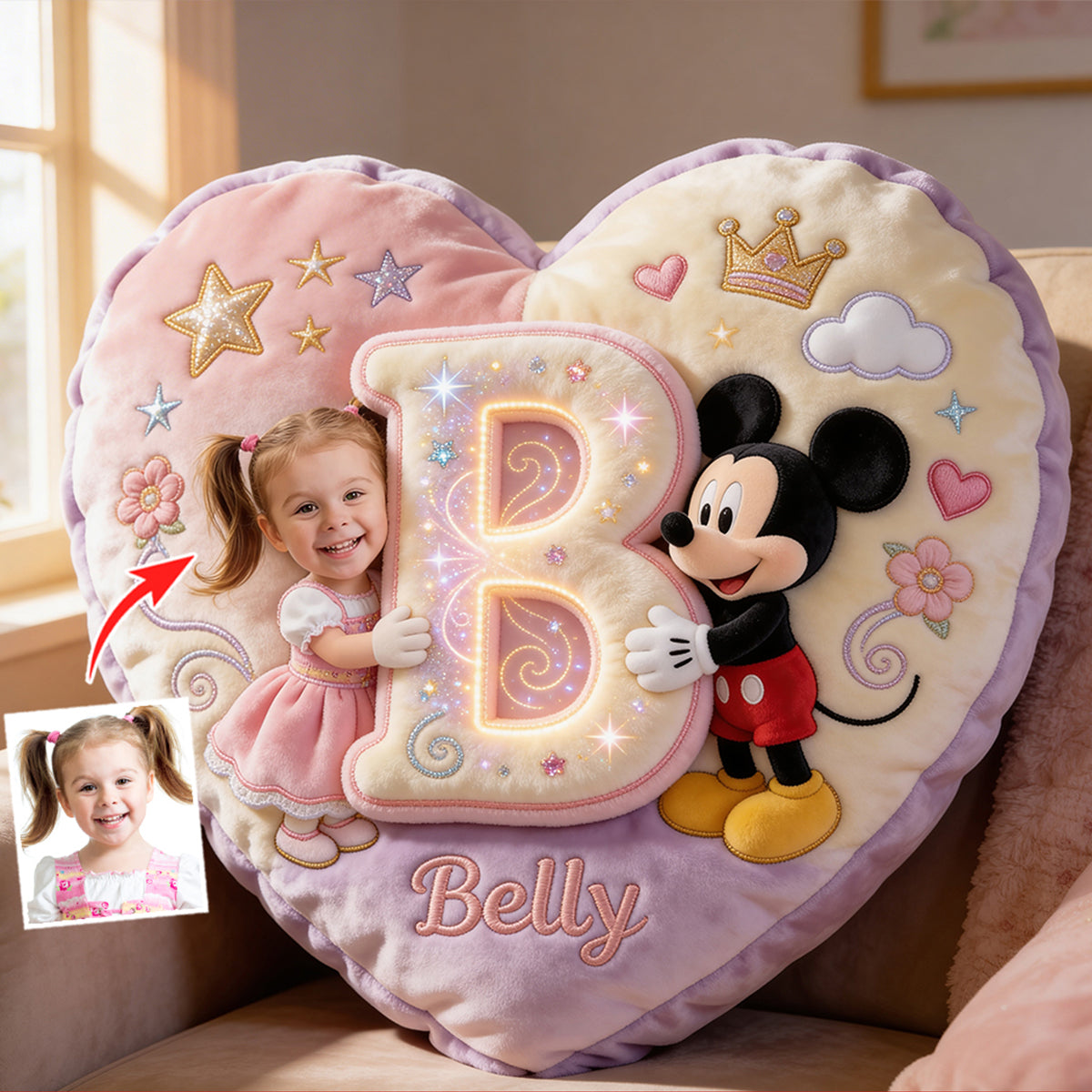 Cartoon Magical Mouse - Personalized Mouse Premium Faux Fur Pillow