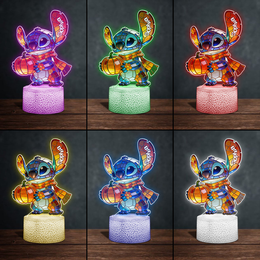 Fall Vibes - Personalized Ohana Shaped Plaque Light Base
