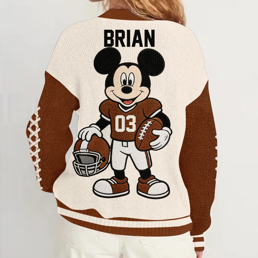 Game Day - Personalized Football Cardigan Sweater