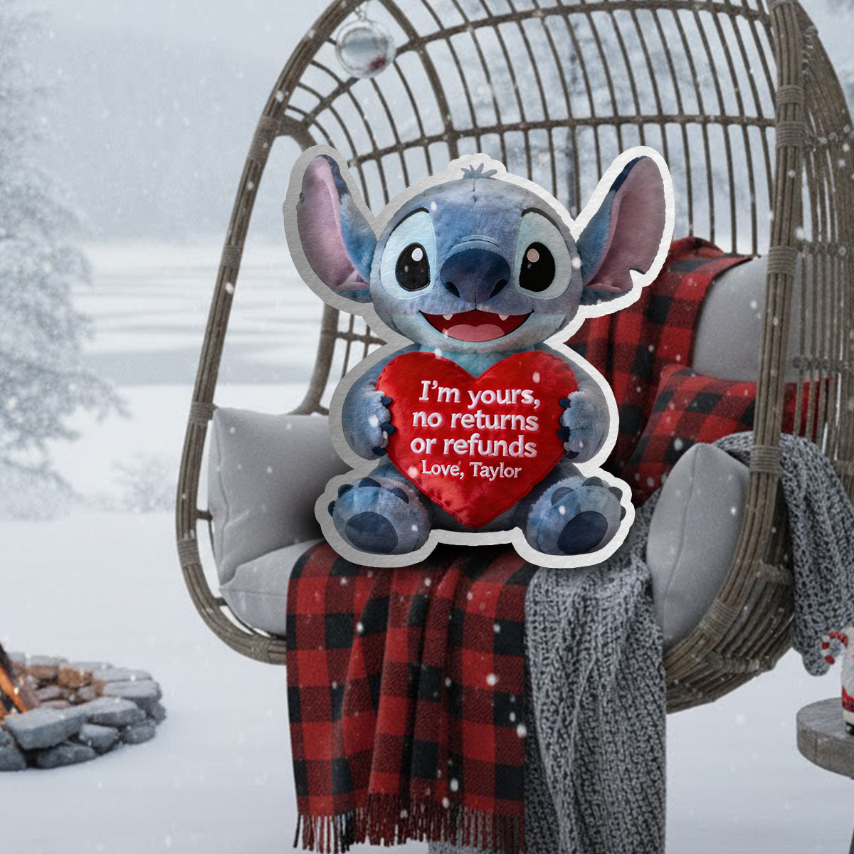 Faux Fur Shaped Pillow - Personalized Ohana Faux Fur Shaped Pillow